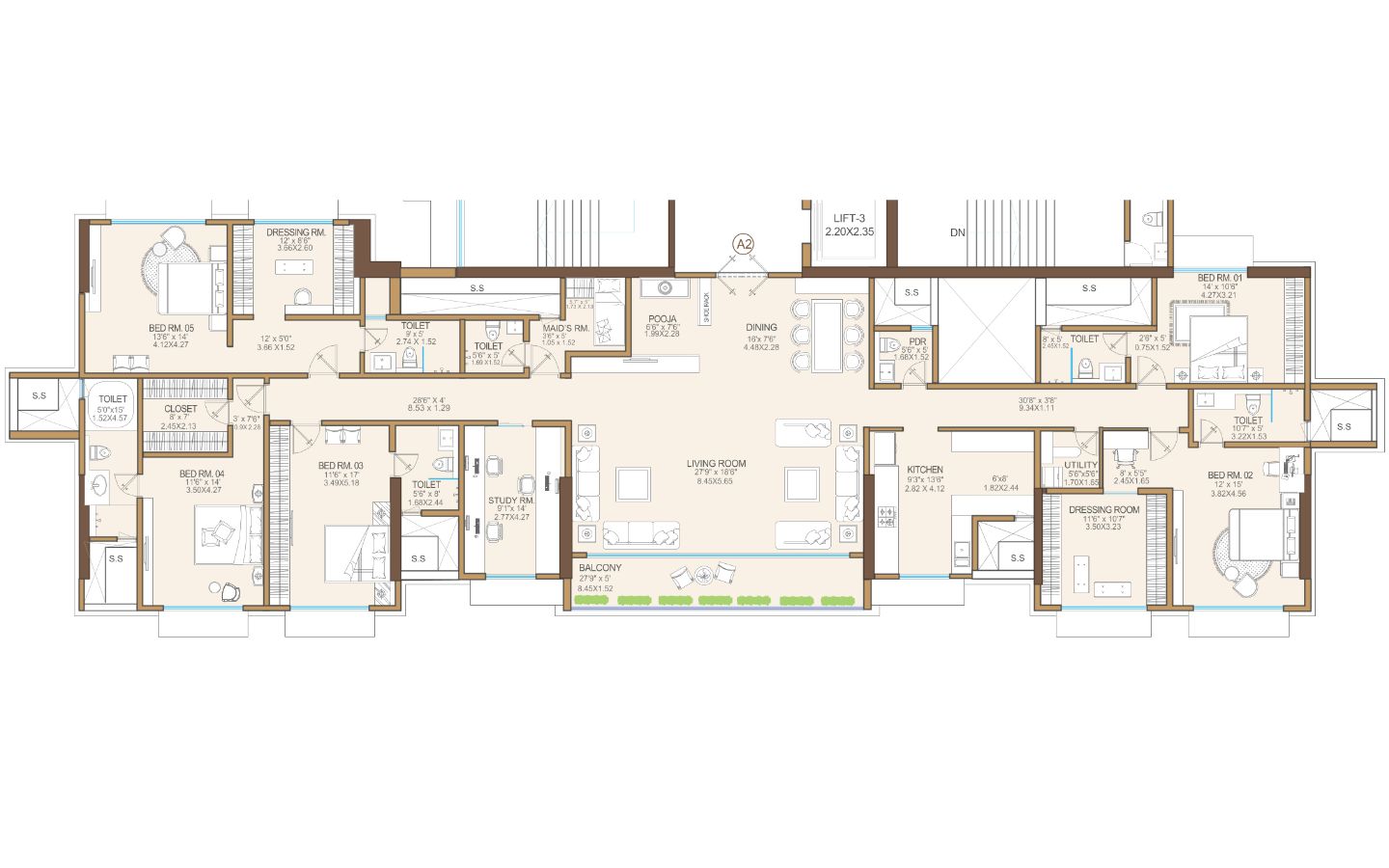 Unit Plan 5BHK Vikas 11 Tower A Mulund West