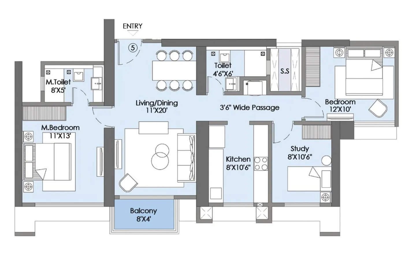 Unit Plan 4 3BHK Flats Rejuve 360 Mulund West