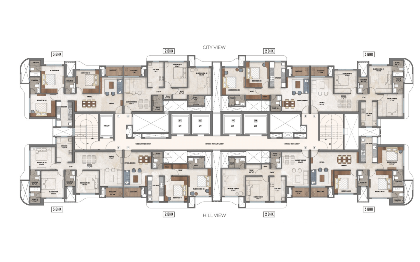 Floor Plan 1BHK Ashar Merac BlissD3 Thane