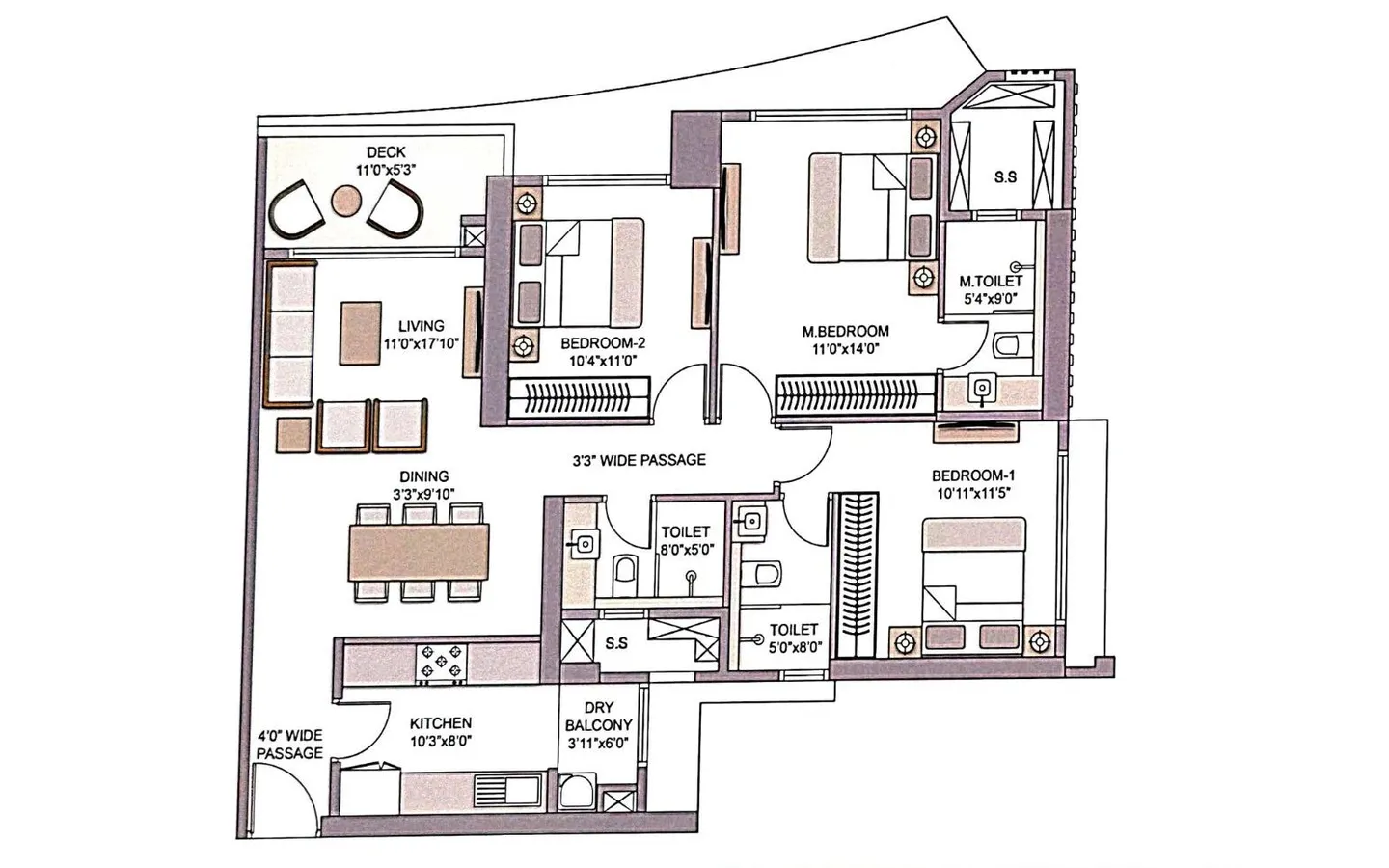 Unit Plan 2 2BHK Bellanza PrestigeCity Mulund West