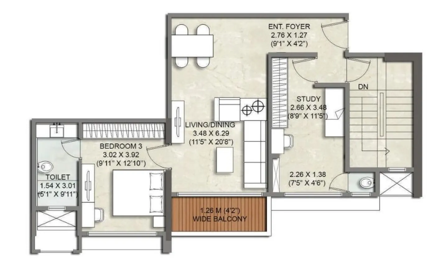 Floor Plan 2 Duplex Kalpataru Elitus Mulund West