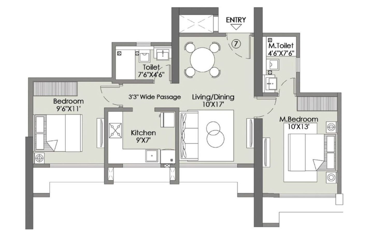 Unit Plan 2BHK Flats Rejuve 360 Mulund West