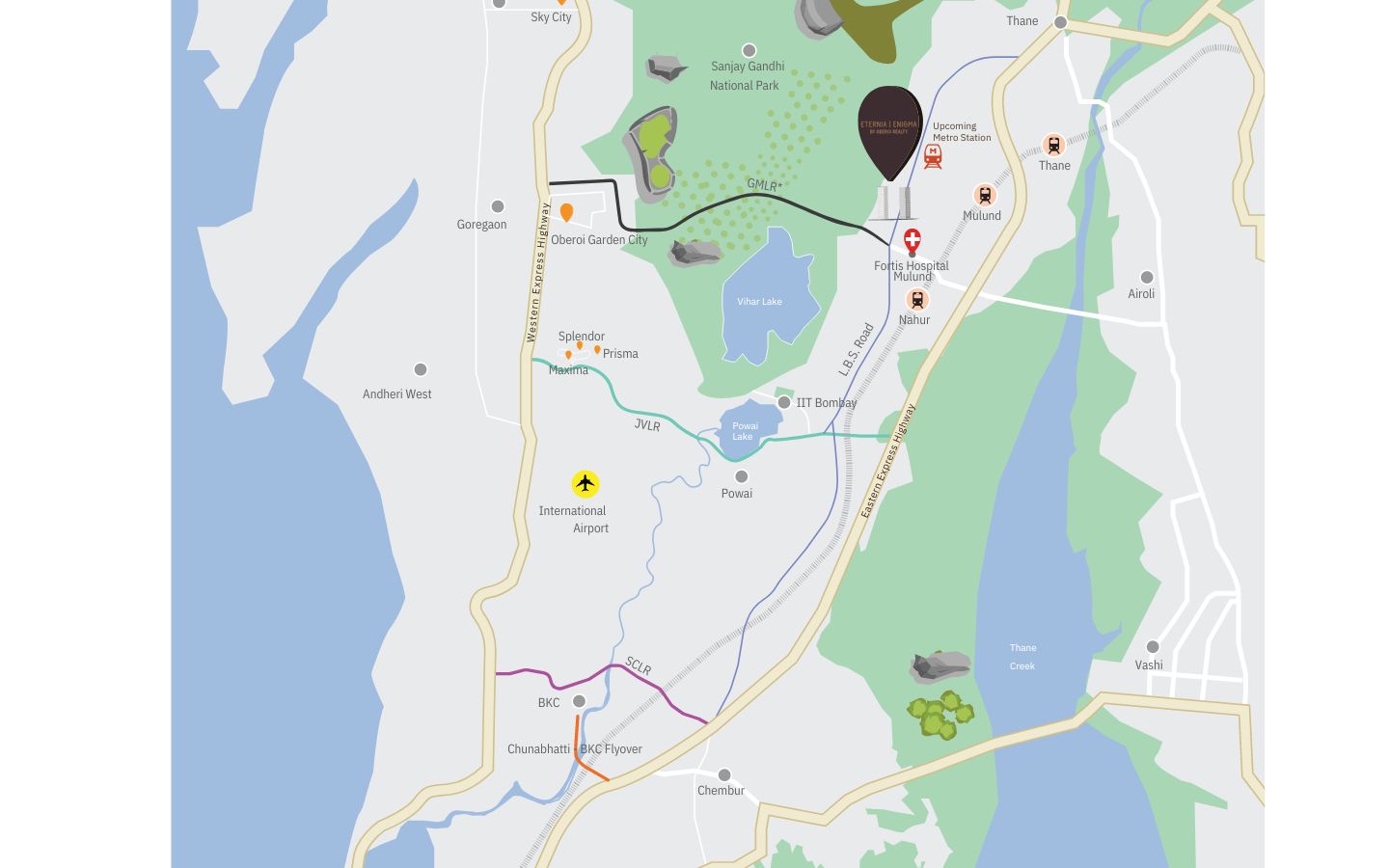 Map of Oberoi Eternia-Enigma Mulund West