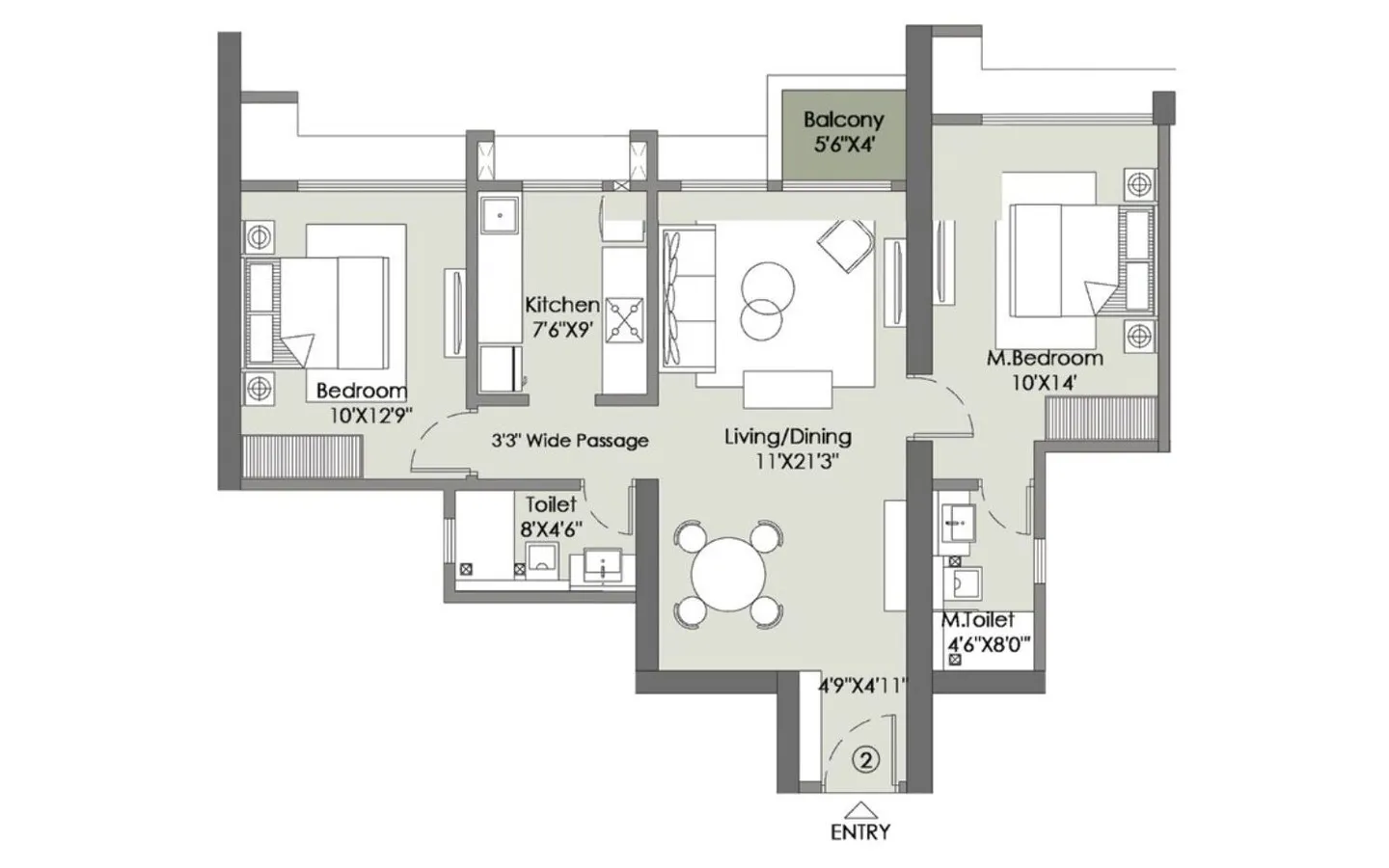 Unit Plan 2 2BHK Flats Rejuve 360 Mulund West