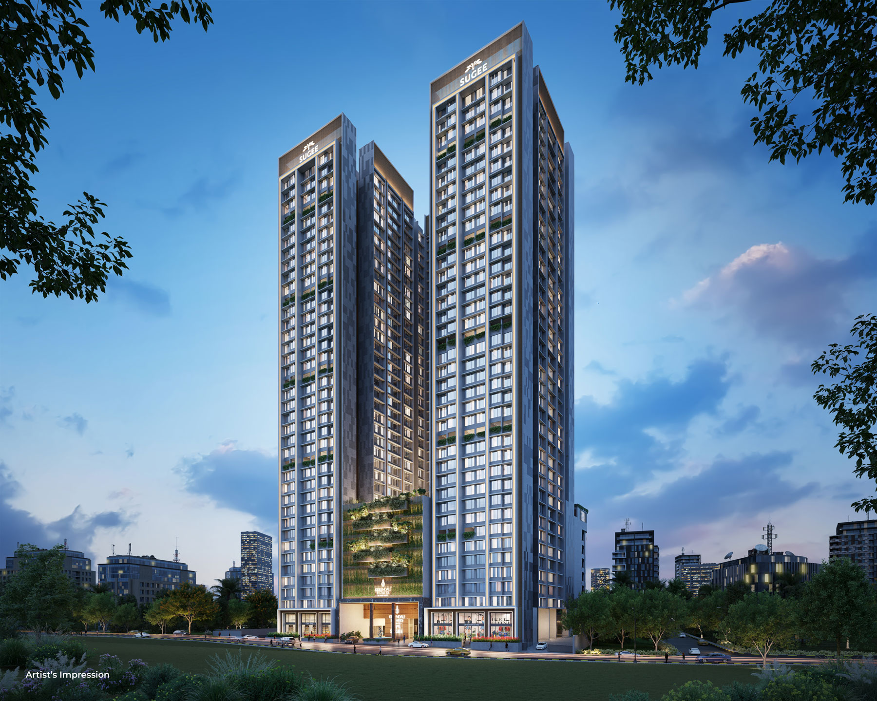 Elevation 2BHK Flat Sugee Teakwood Mulund West