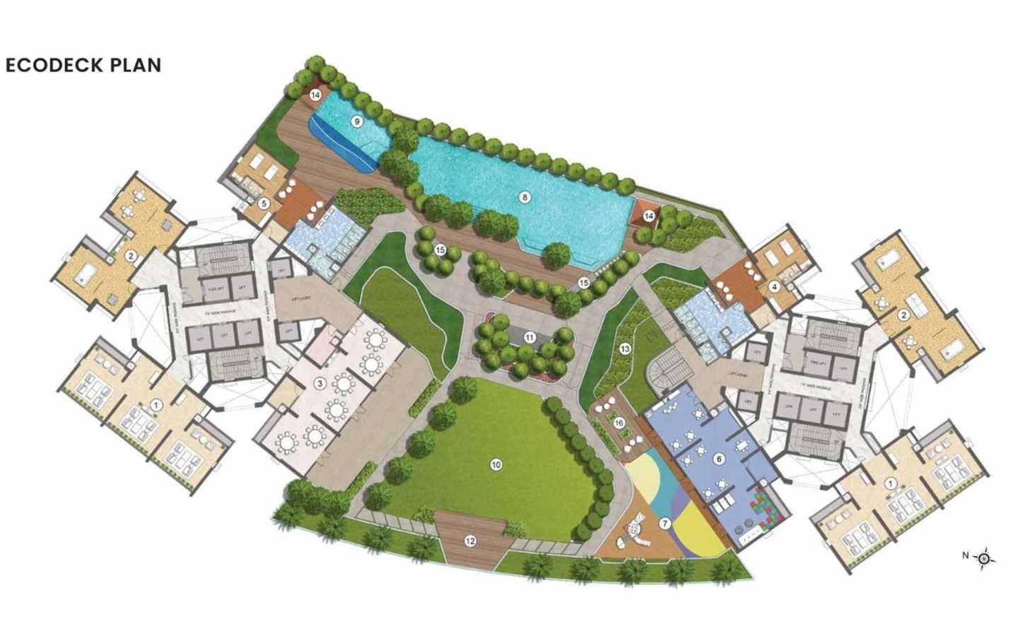 Ecodeck plan of Primera TowerA Kalpataru Parkcity