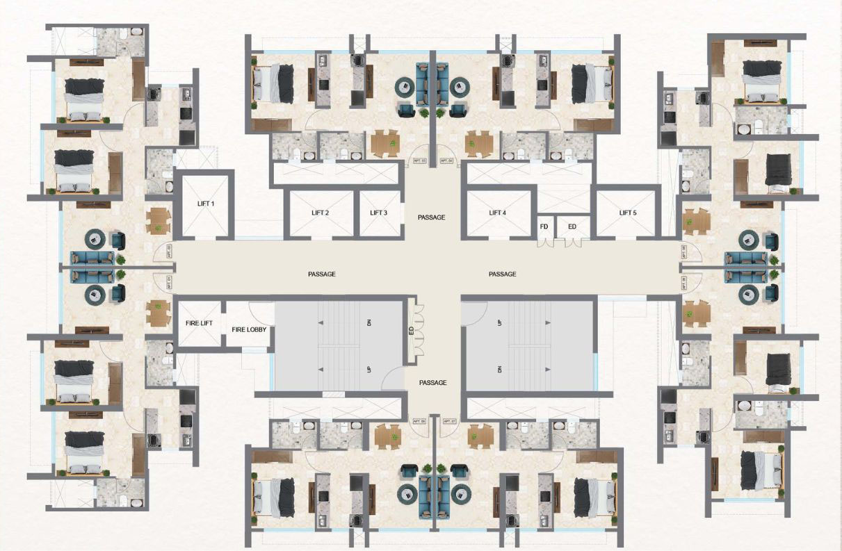 Floor plan 2BHK Flat Sugee Teakwood Mulund West