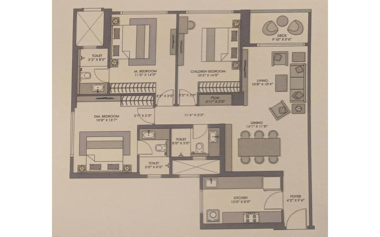 Unit Plan 3BHK Vana Piramal Revanta Mulund West