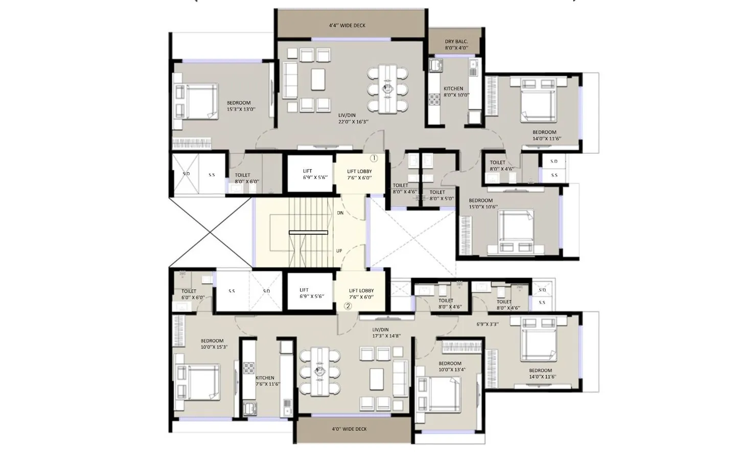 Floor Plan of 3BHK Pinal Pramukh Krupa Mulund West