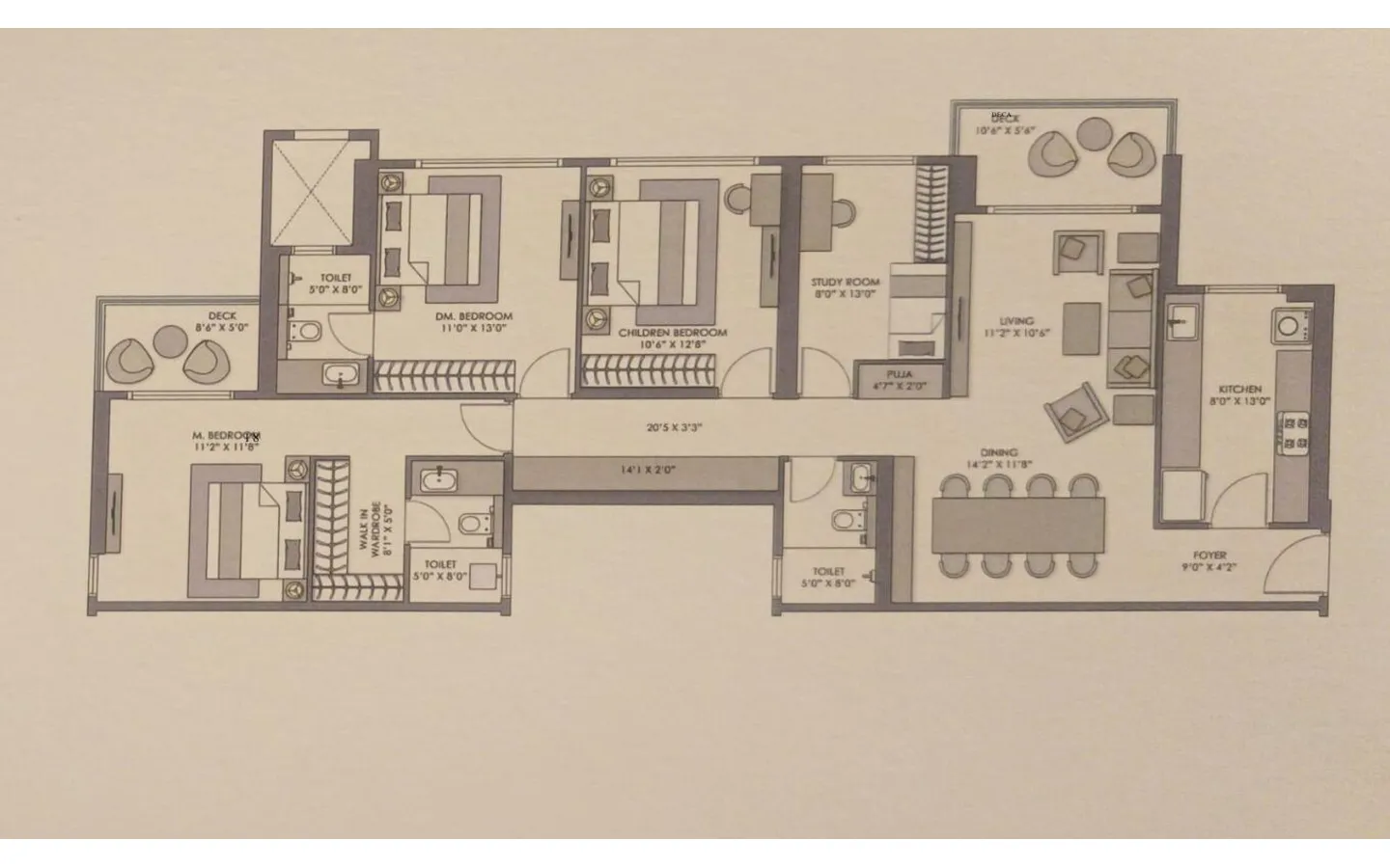 Unit Plan 4BHK Vana Piramal Revanta Mulund West