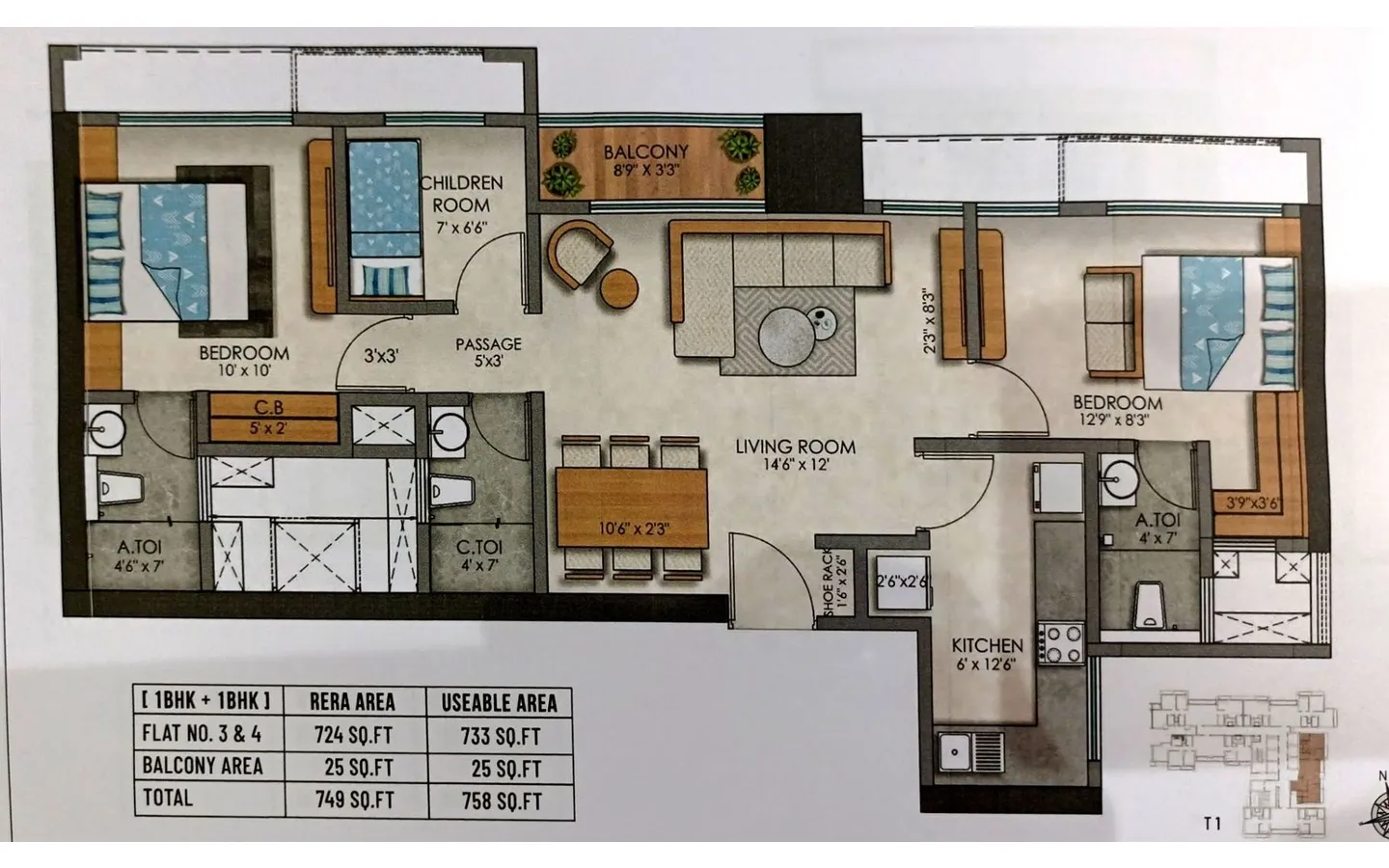 Floor plan Ashar Pulse Thane West