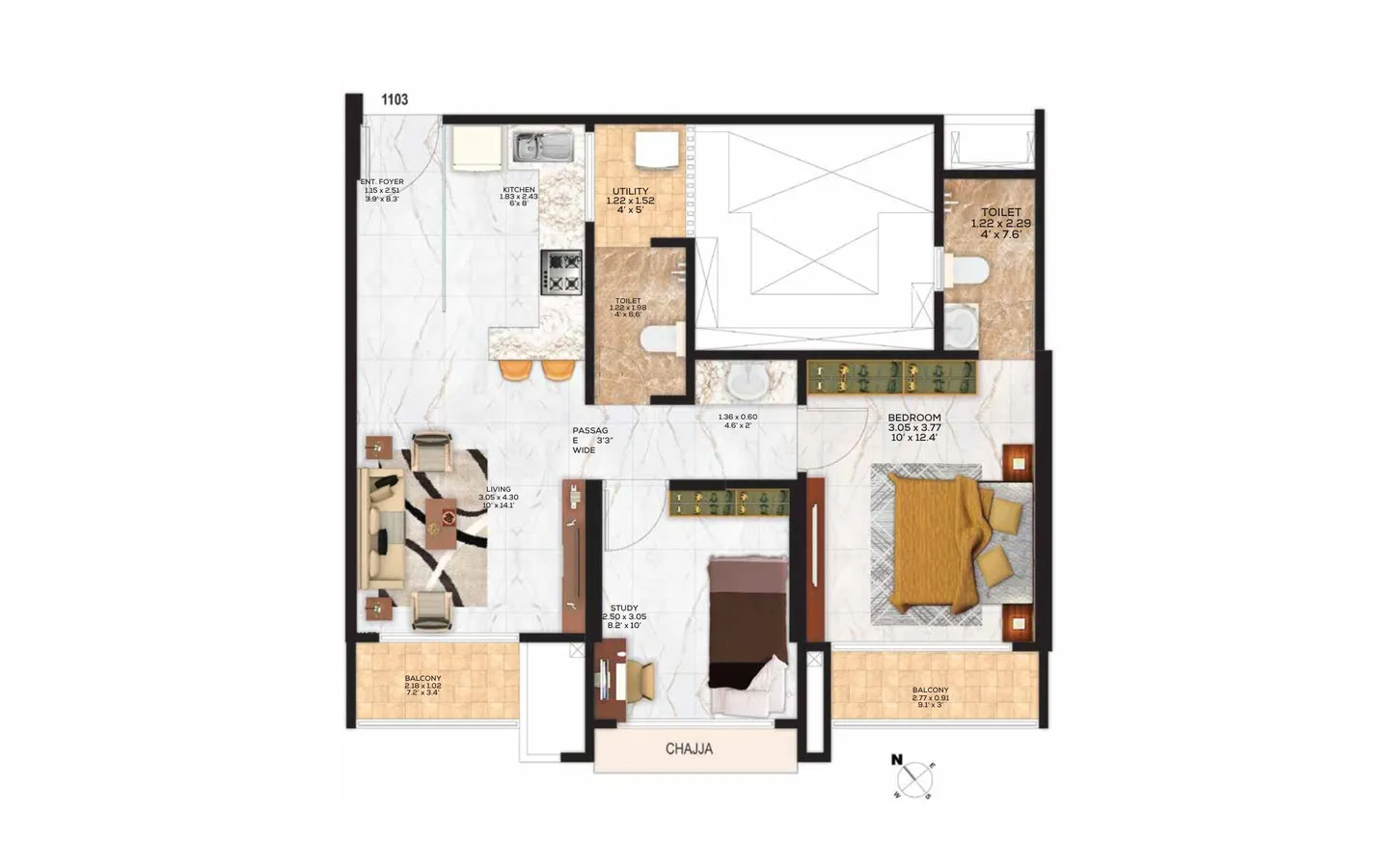 Unit Plan 2BHK Adani The Views Ghatkopar East