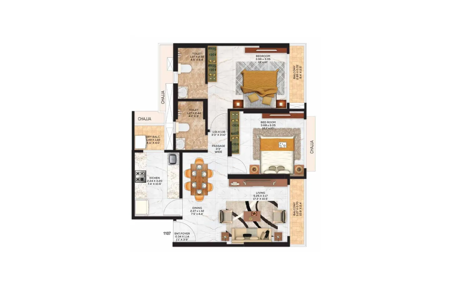 Unit Plan 2 2BHK Adani The Views Ghatkopar East