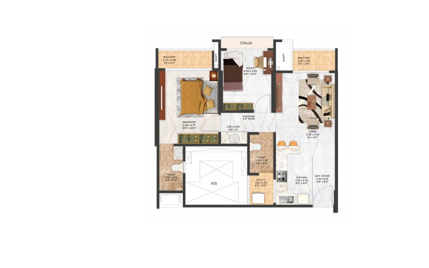 2bhk 6 Unit Plan 2BHK Adani The View TowerA Ghatkopar East