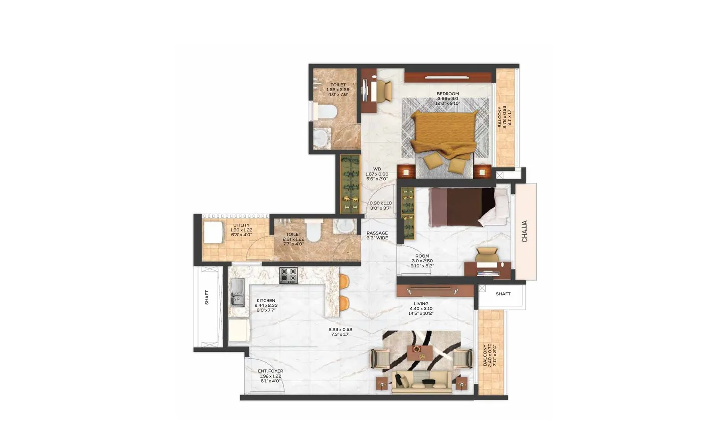 2bhk 5 Unit Plan 2BHK Adani The View TowerA Ghatkopar East