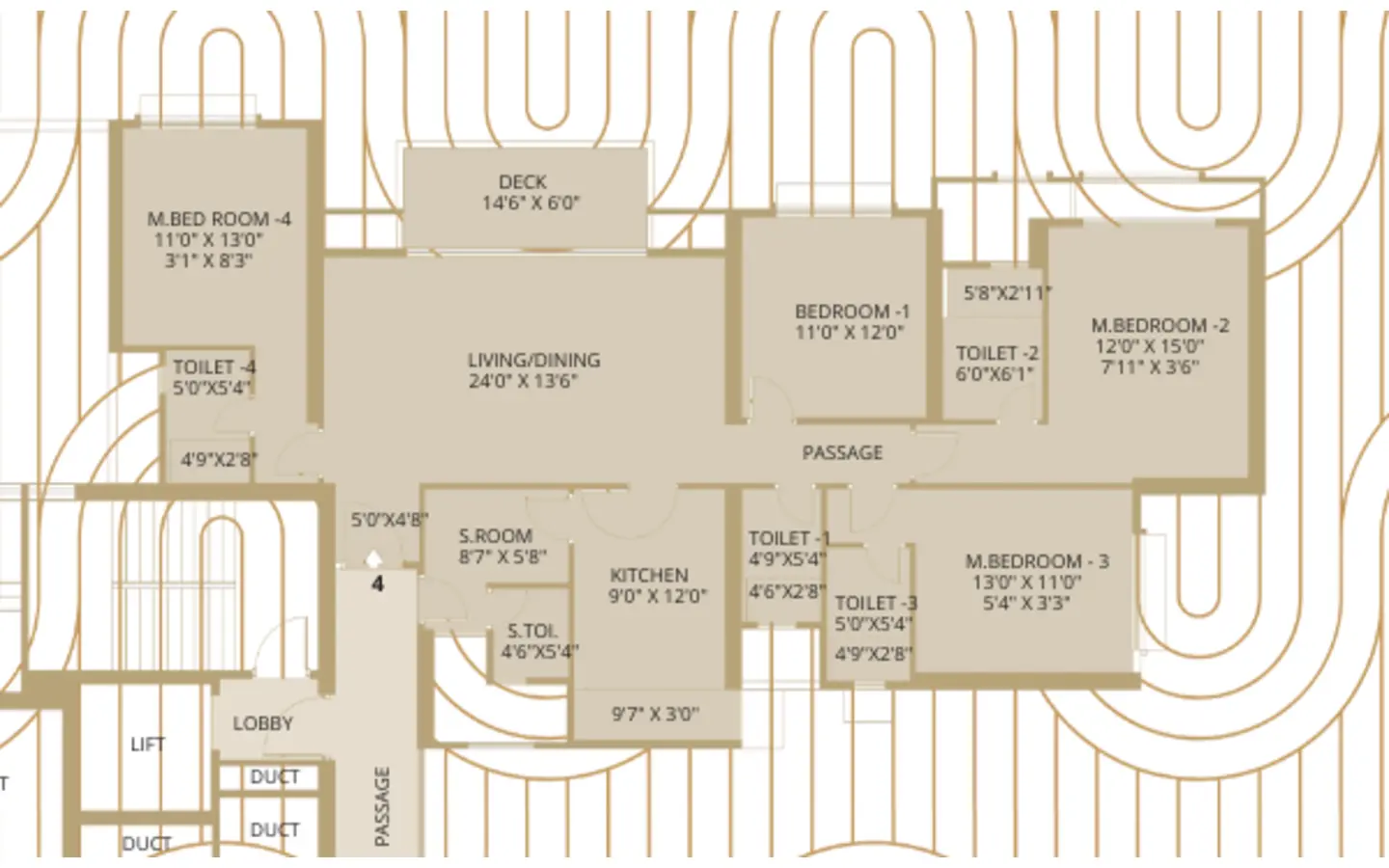 Floor plan 4BHK Westgate Hiranandani Estate Thane