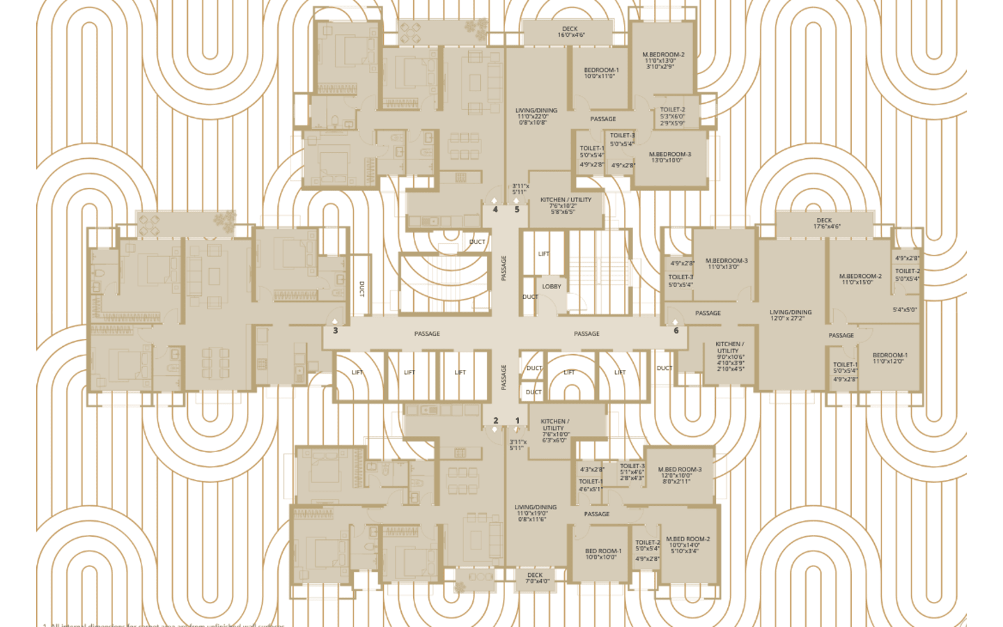 Floor Plan 3BHK Belvedere Westgate Hiranandani Estate Thane