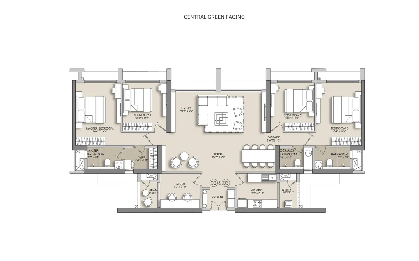 Floor Plan 4BHK Narang Privado TowerB Thane