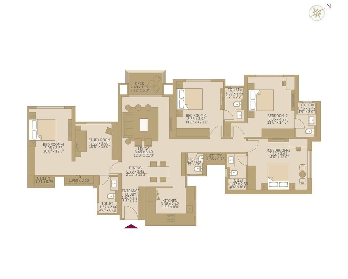 5BHK Floor Plan Belicia Panch Pakhadi Thane West