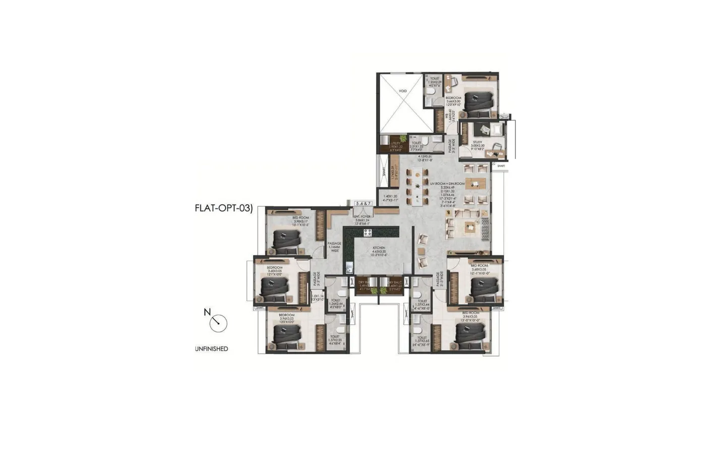 6BHK Unit Plan Adani The Views TowerA Ghatkopar East