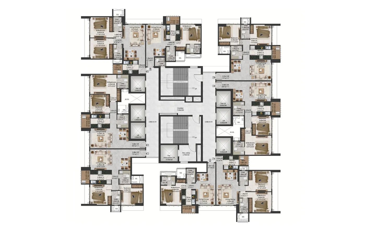 Floor Plans Adani Triumph Tower1 Kanjurmarg West