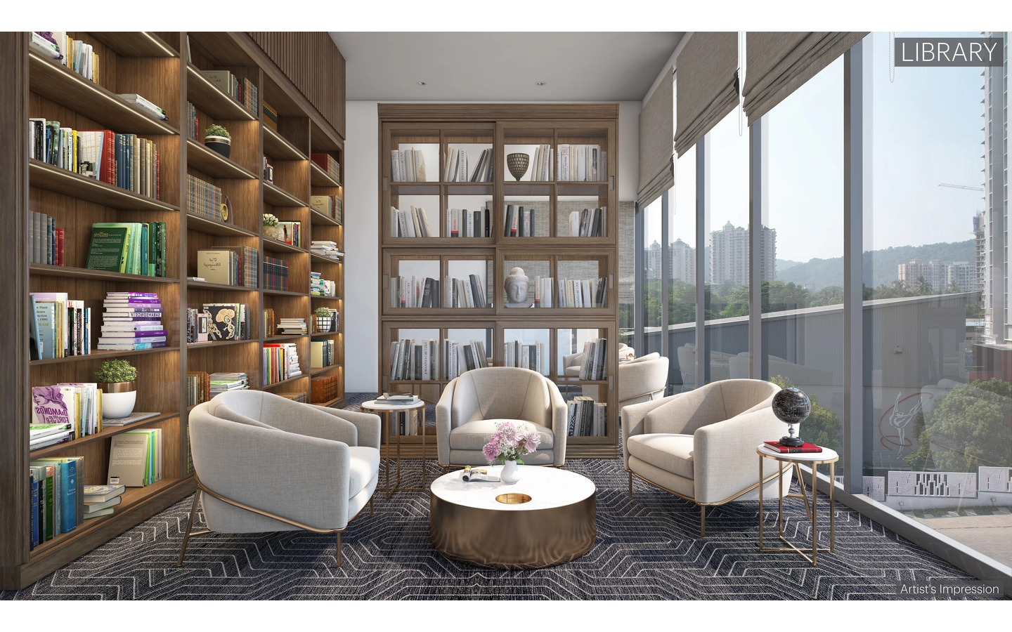 Library Asteria by Courtyard TowerA Thane