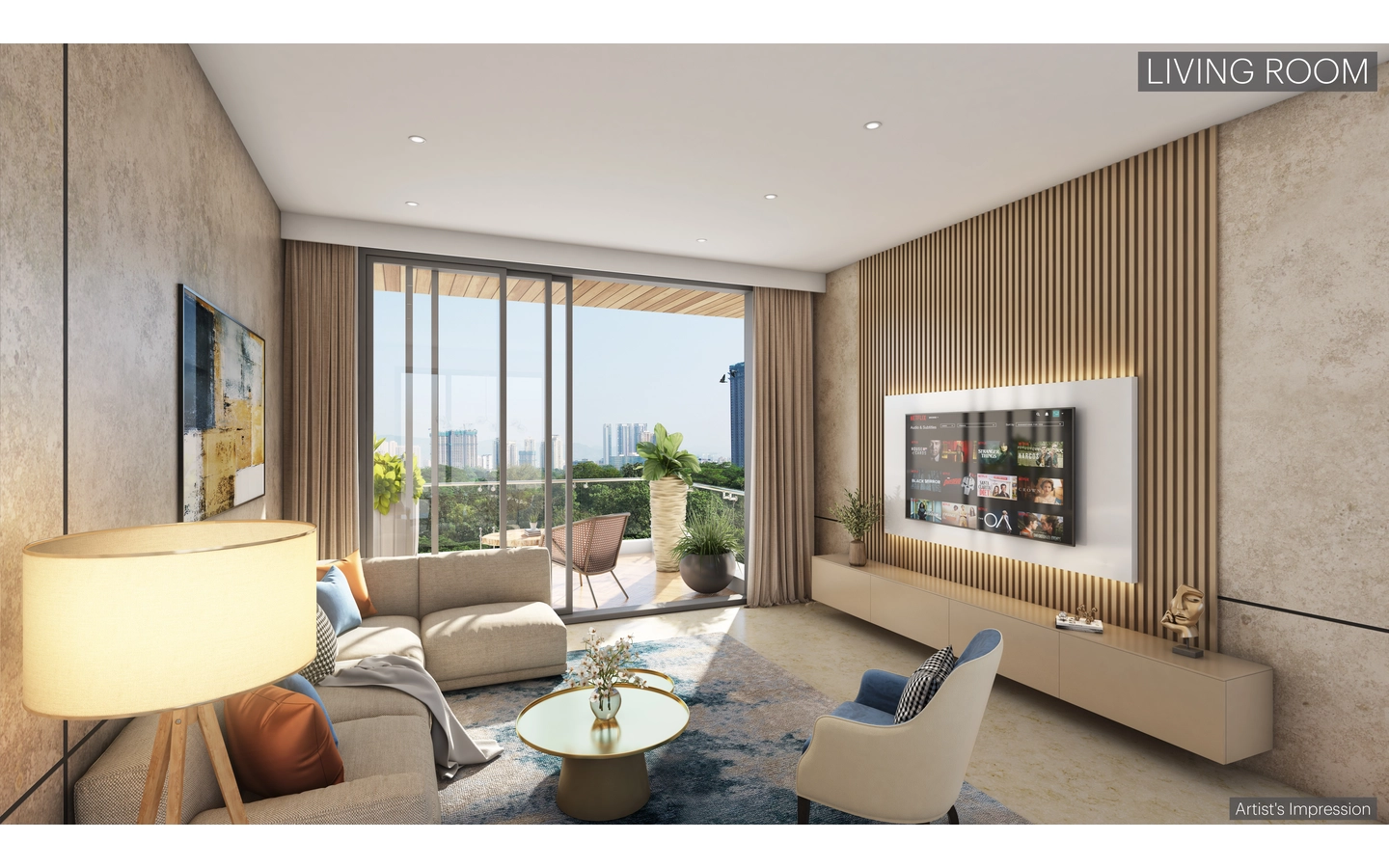 Living Room 2BHK Asteria by Courtyard Thane