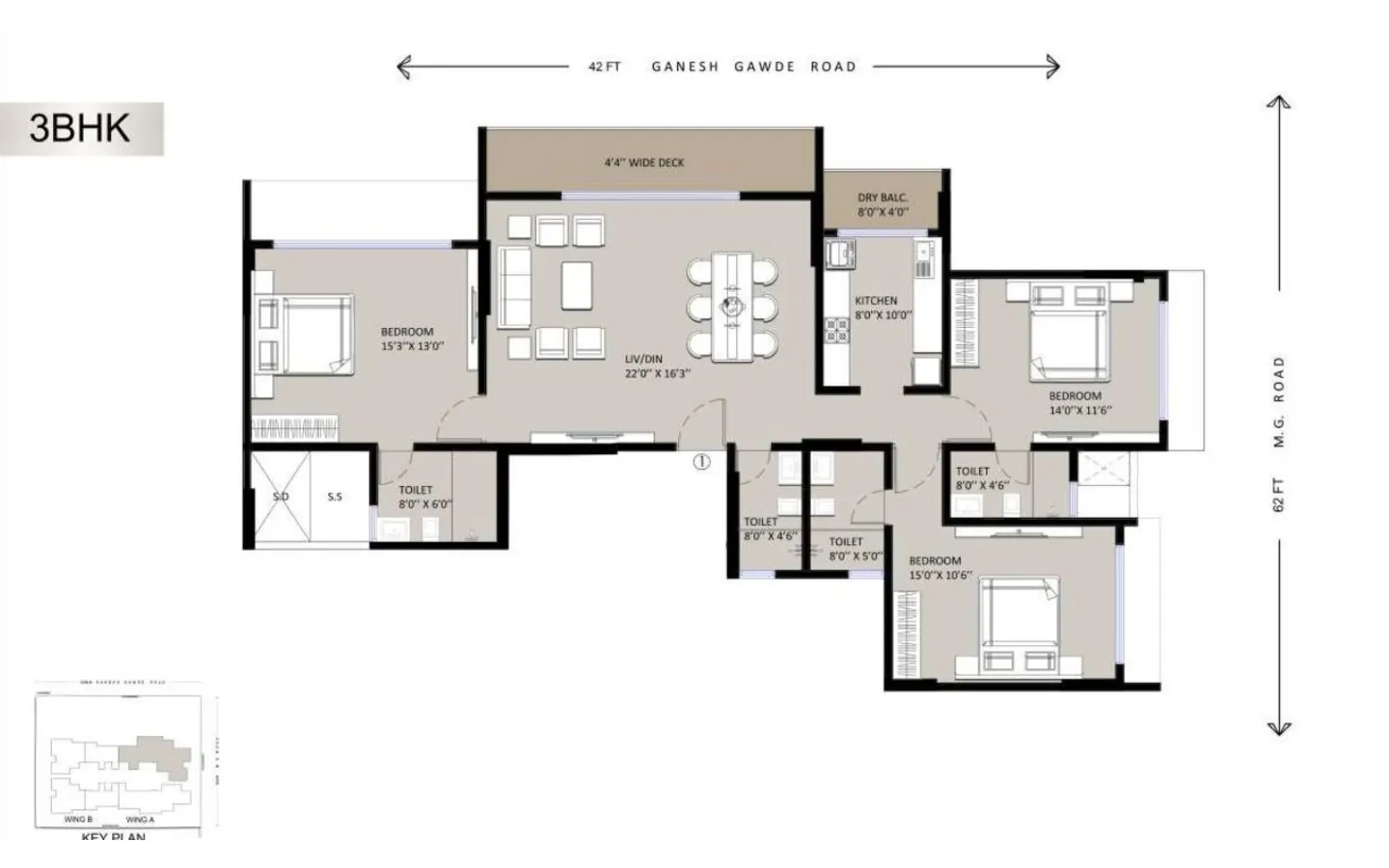 Unit Plan 3BHK Pinal Parmukh Krupa Mulund West