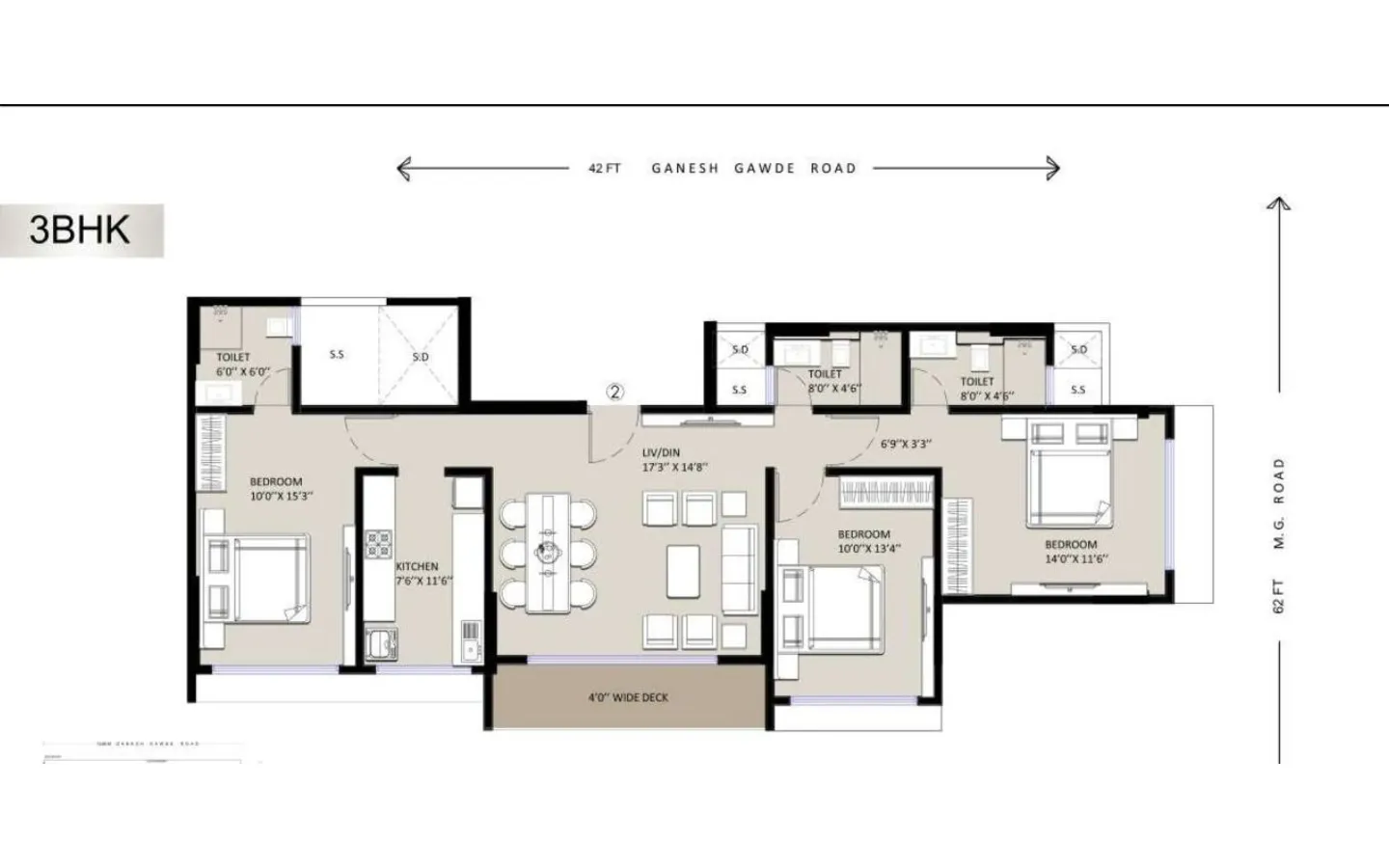 3BHK Unit Plan Pinal Pramukh Krupa TowerA Mulund West