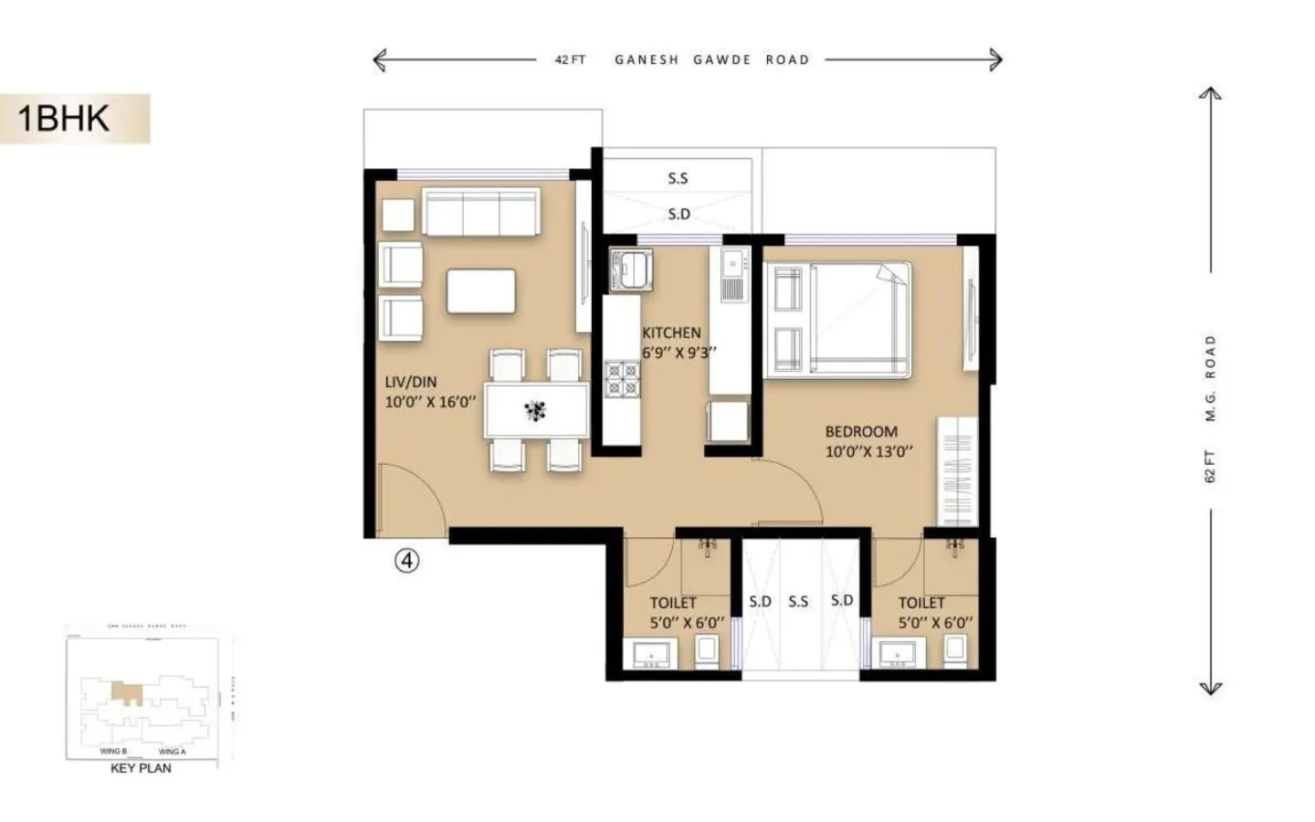 1BHK Unit Plan 2 Pinal Pramukh Krupa Mulund West