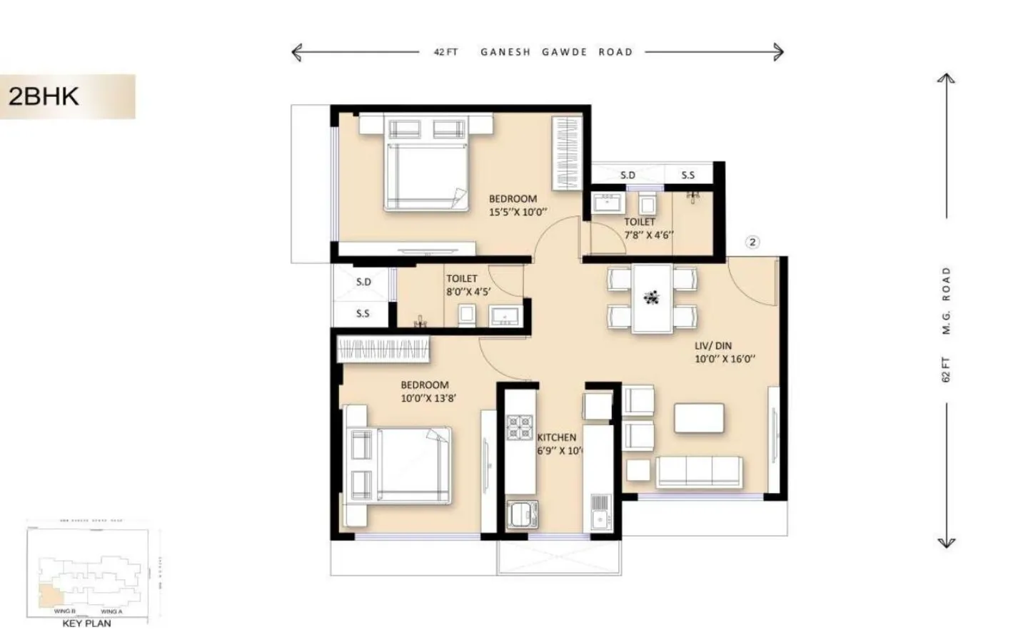 2BHK Unit Plan Pinal Pramukh Krupa Mulund West