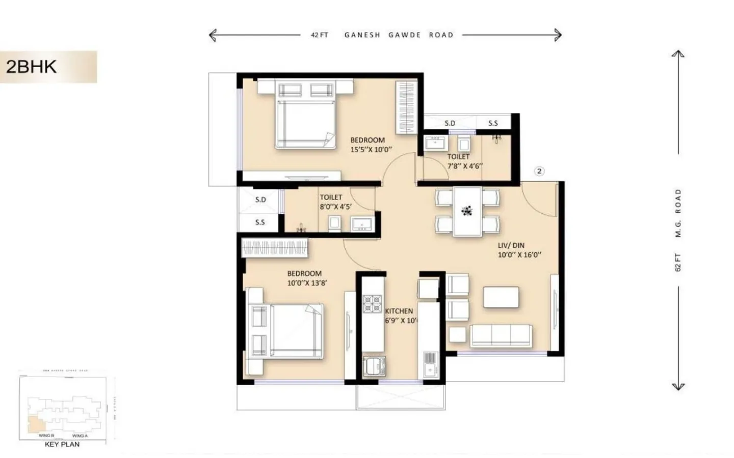 Unit Plan 2BHK Pinal Pramukh Krupa Mulund west