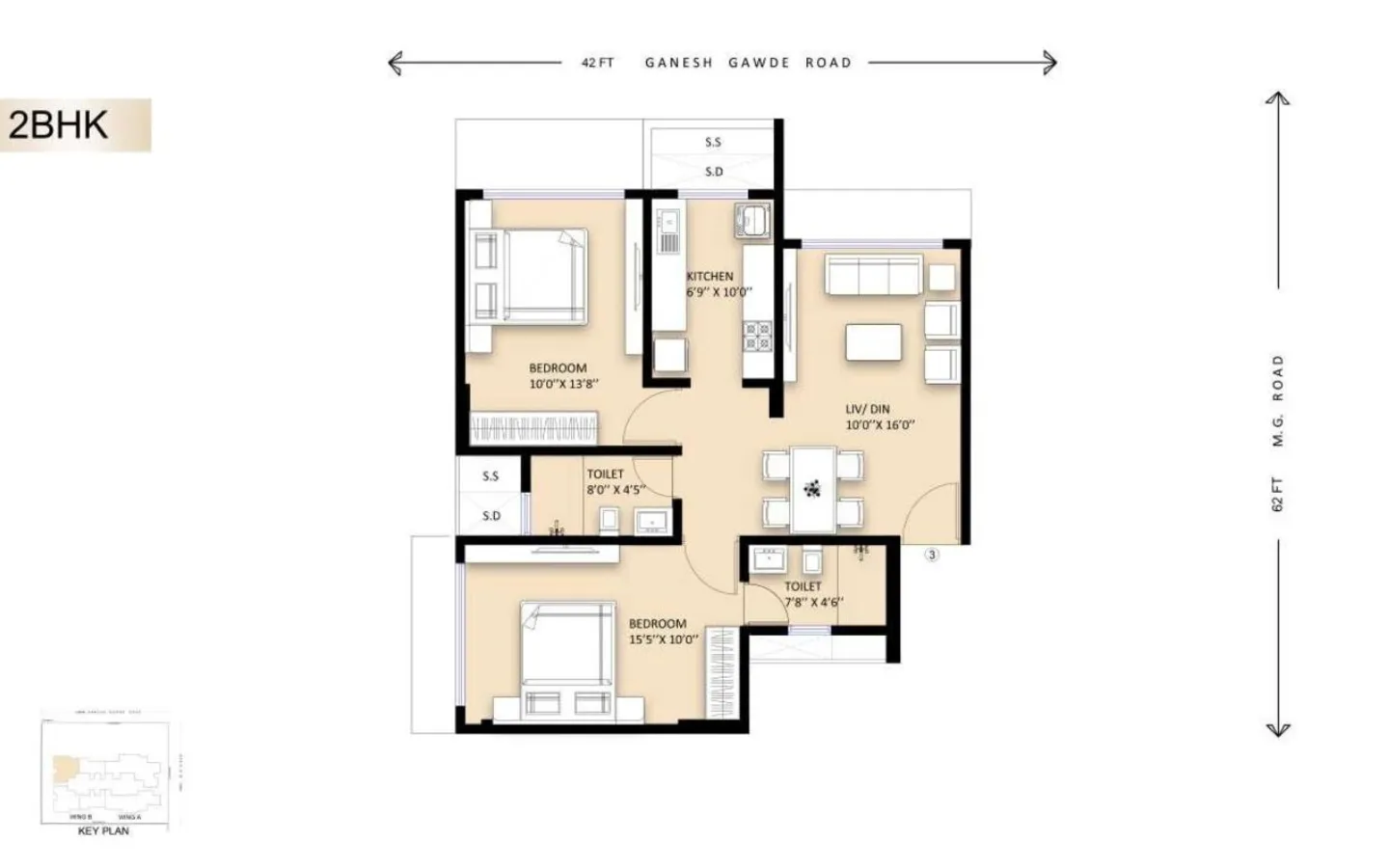 Unit Plan 2 2BHK Pinal Pramukh Krupa Mulund west