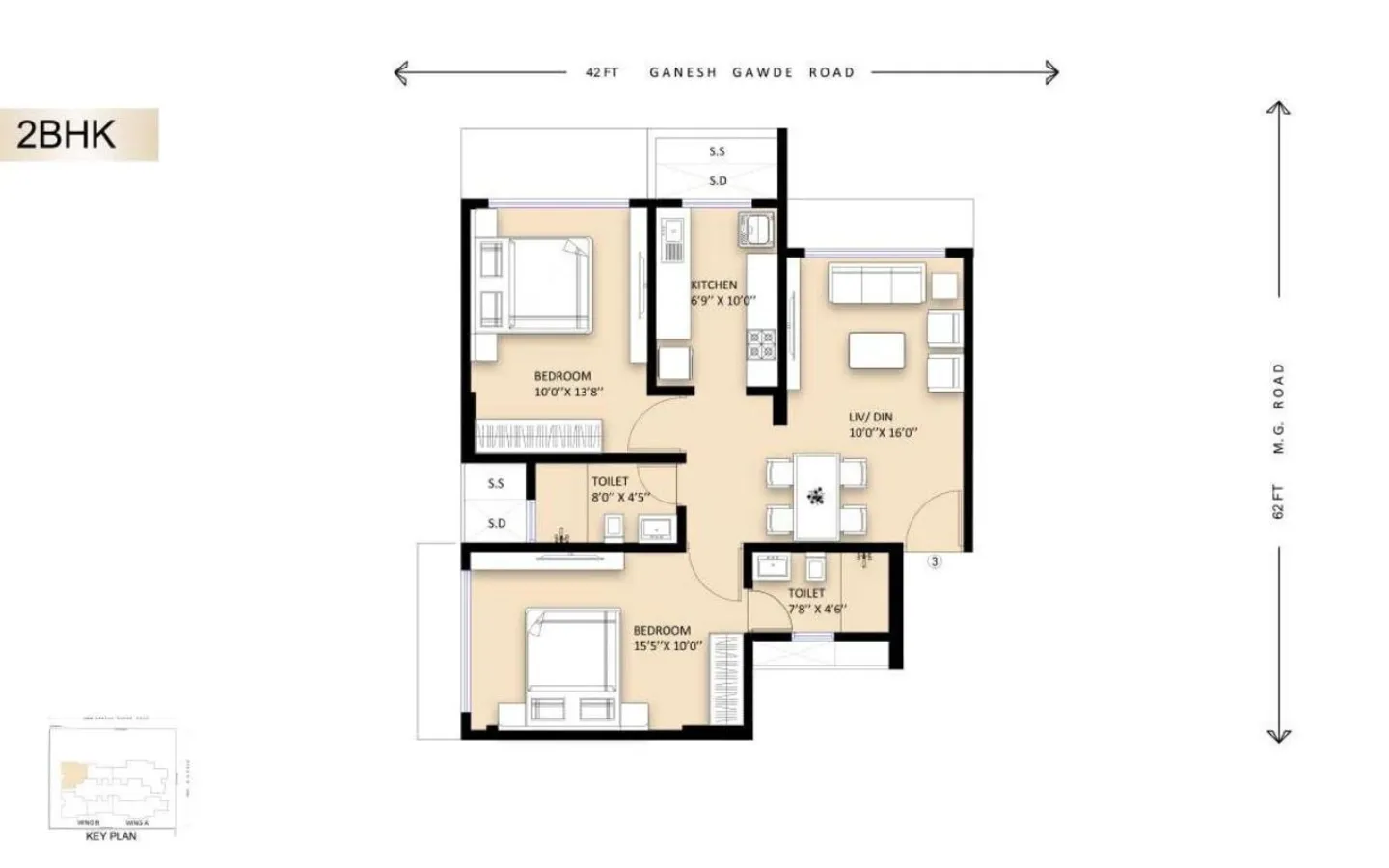 2BHK Unit Plan 2 Pinal Pramukh Krupa Mulund West