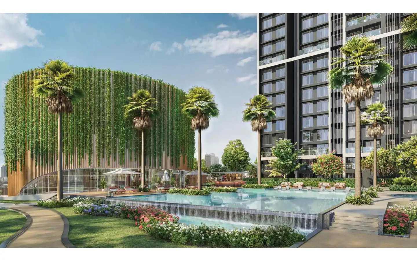 Swimming Pool Side View 2BHK Adani Triumph Tower1 Kanjurmarg West