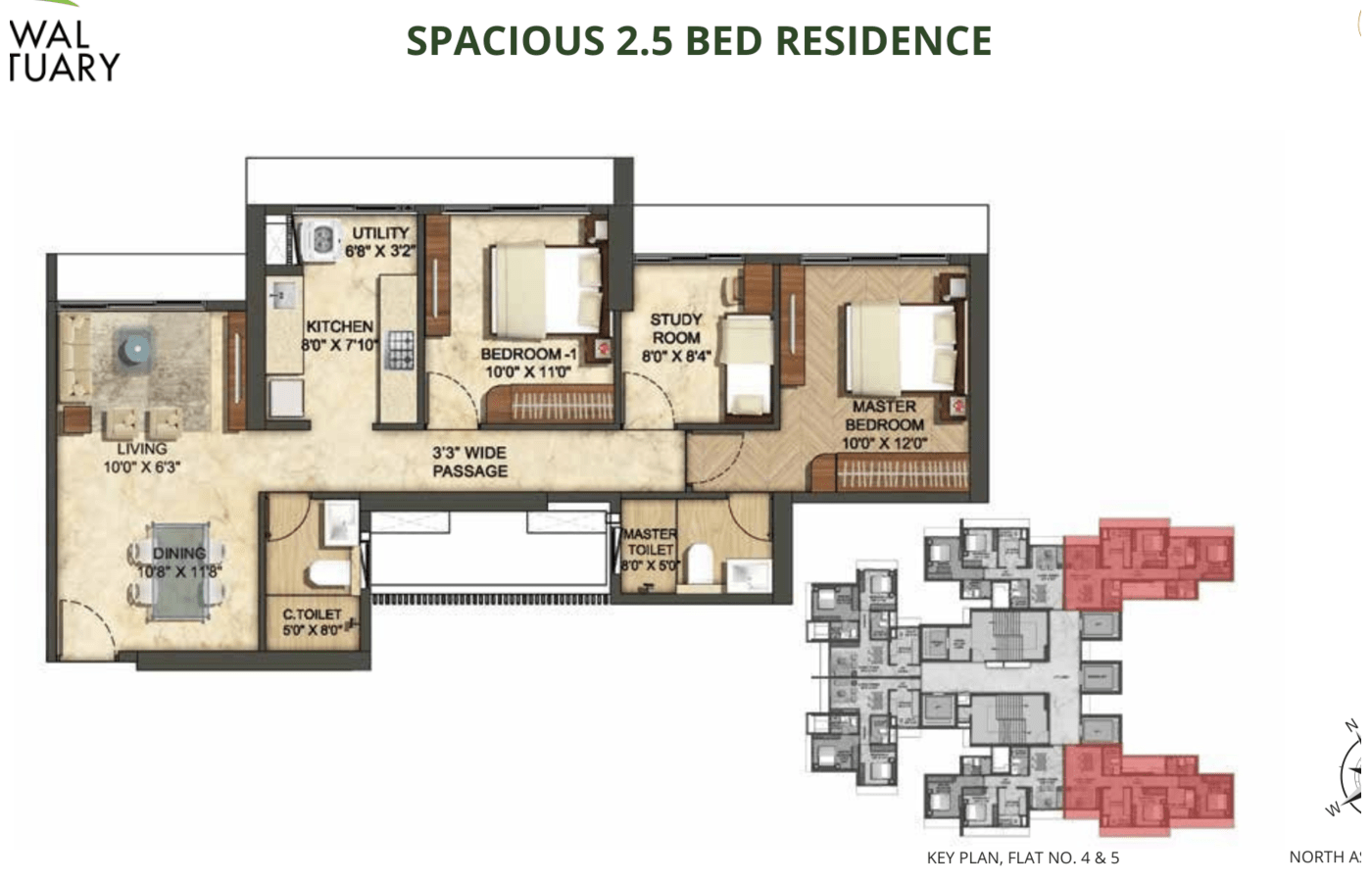 3BHK Floor Plan Cedar Runwal Sanctuary Mulund