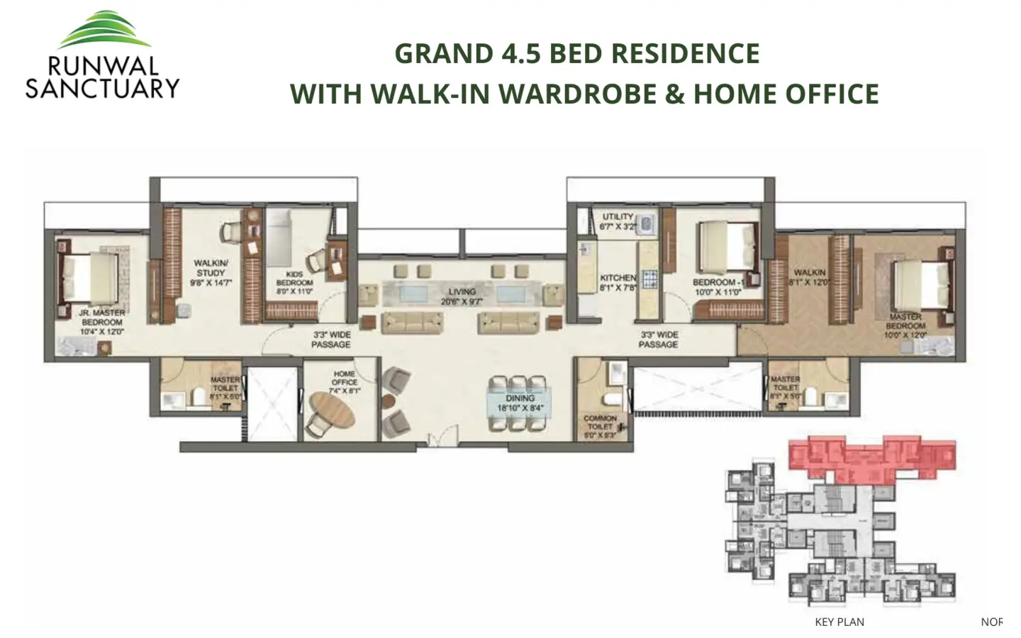 Floor Plan 5BHK Cedar Runwal Sanctuary Mulund