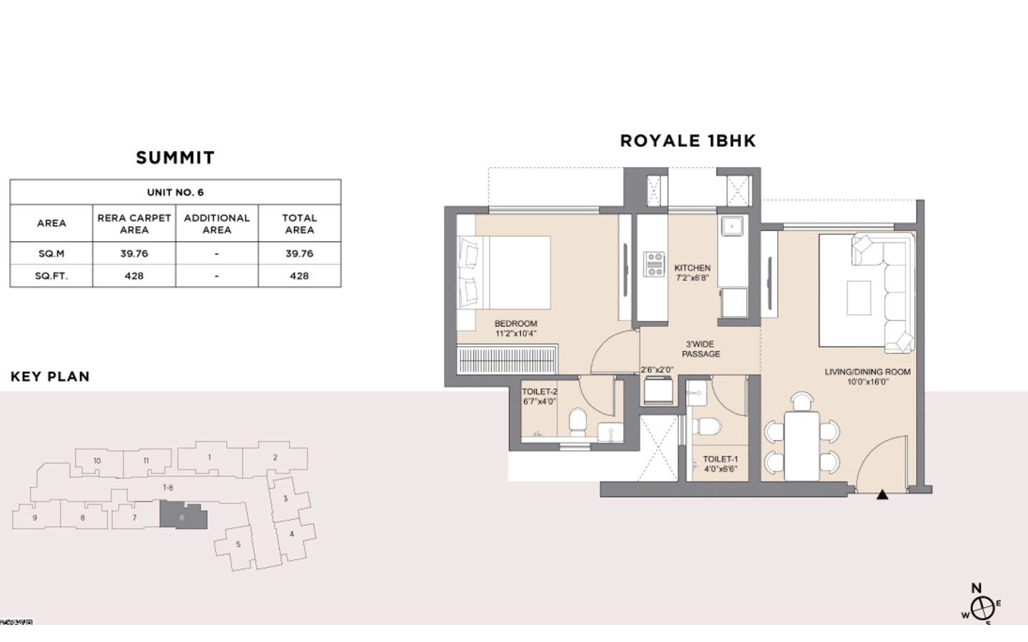 Floor Plan 1BHK Highscape city Chandak